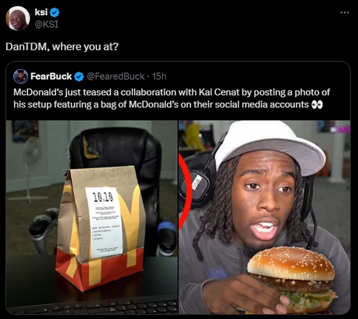 KSI calls out DanTDM once again (Image via X/KSI)