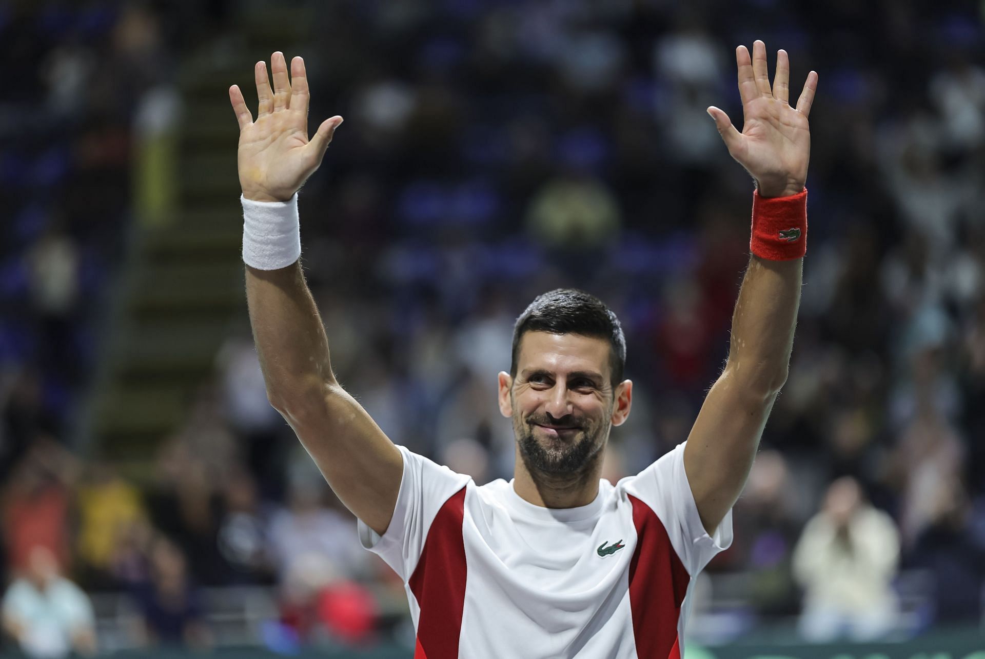 Novak Djokovic during the 2024 Davis Cup match between Serbia and Greece (Image via: Getty Images)