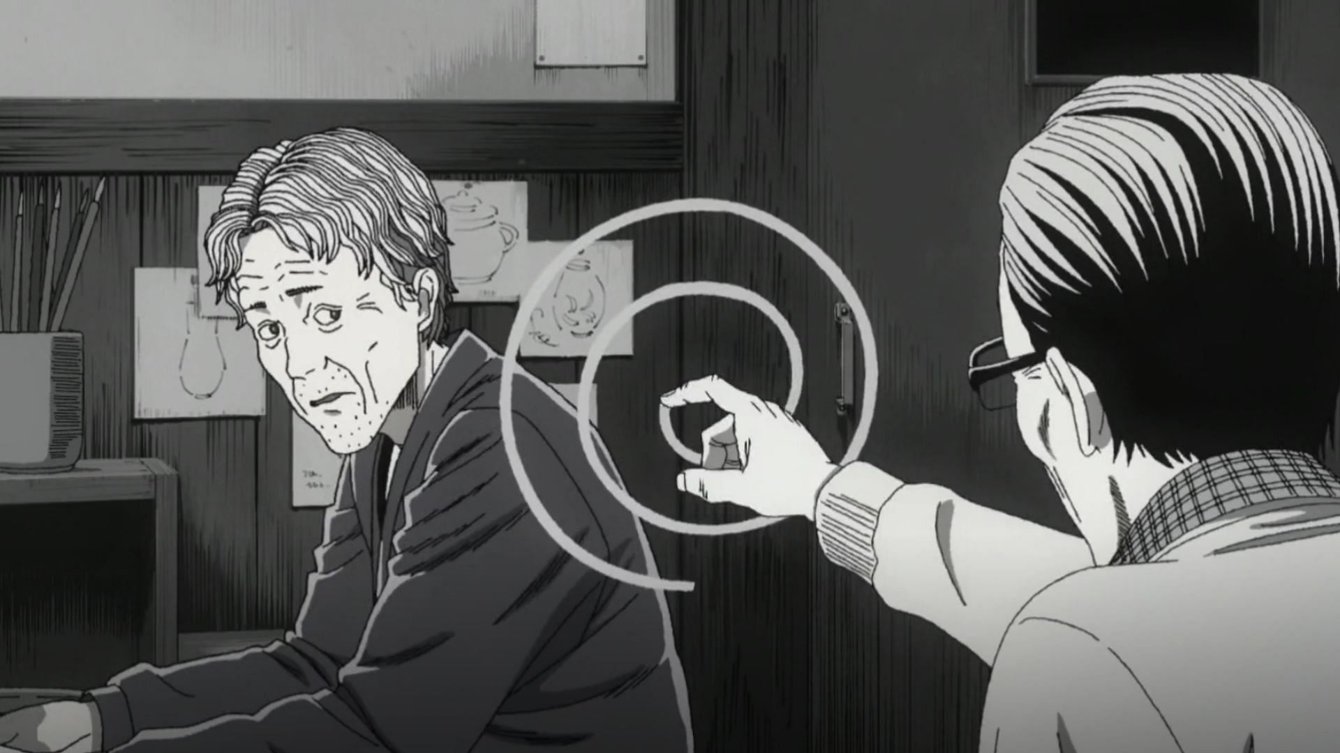 Kirie and Shuichi&#039;s fathers as seen in Uzumaki (Image via Drive &amp; Akatsuki)