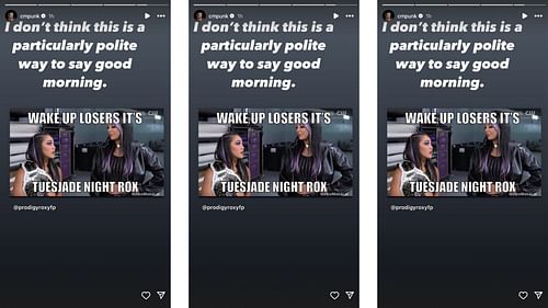 Punk pokes fun at Perez on Instagram. [Screengrab of Punk's Instagram Story]