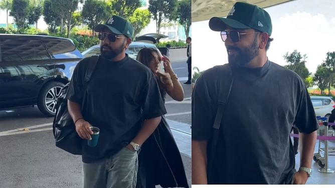 [Watch] Rohit Sharma and wife Ritika Sajdeh spotted at Mumbai airport after IND vs BAN 2024 Test series