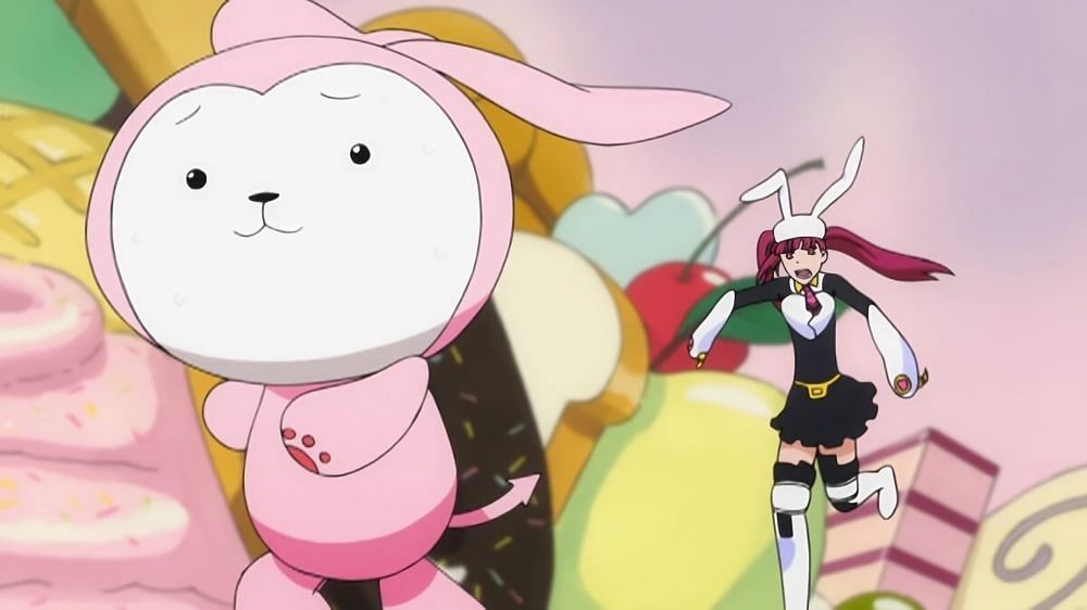 Rukia as a plushie as she runs away from Riruka (Image via Studio Pierrot).