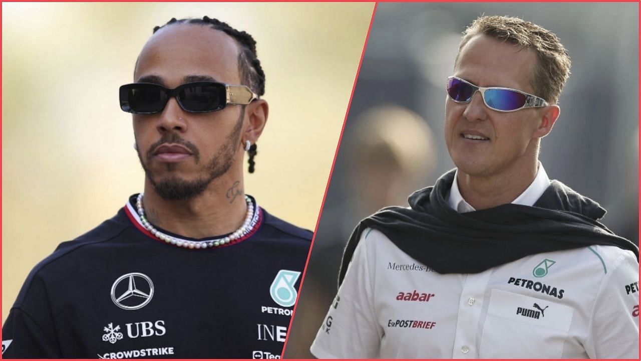 In Picture: Lewis Hamilton and Michael Schumacher. Credit: Getty Images.