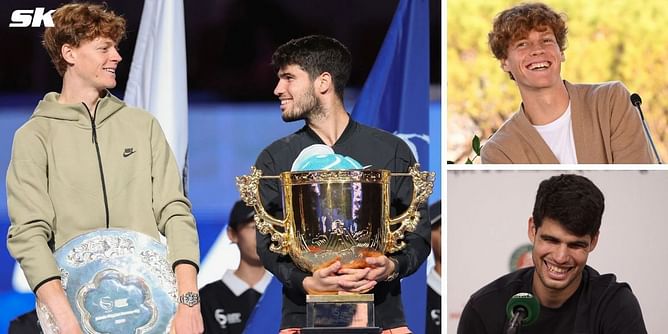 PICTURE: Carlos Alcaraz, Jannik Sinner catch the same flight hours after China Open final; share a sweet moment together as they travel to Shanghai