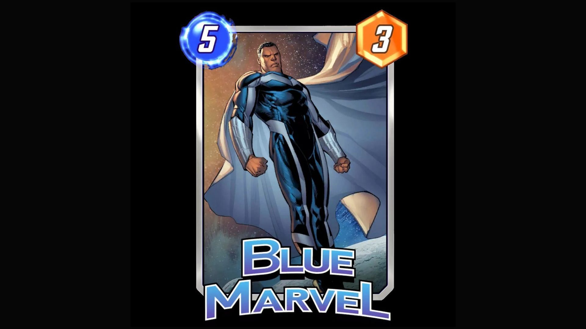 Blue Marvel is a support card that can be used in any situation and gives a boost to the whole team (Image via Nuverse)