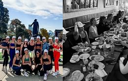 Brad Marchand's wife Katrina joins other Bruins ladies for outdoor workout and cozy dinner before Frozen Frenzy Day