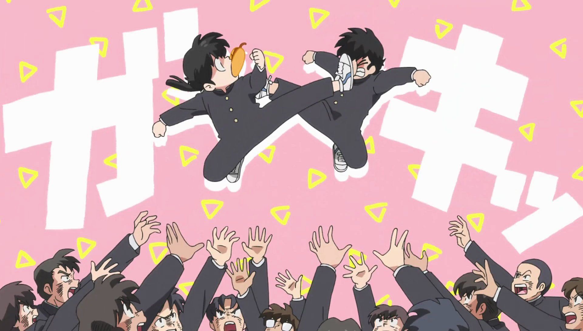 Ranma and Ryoga fighting for food in a flashback (Image via MAPPA).