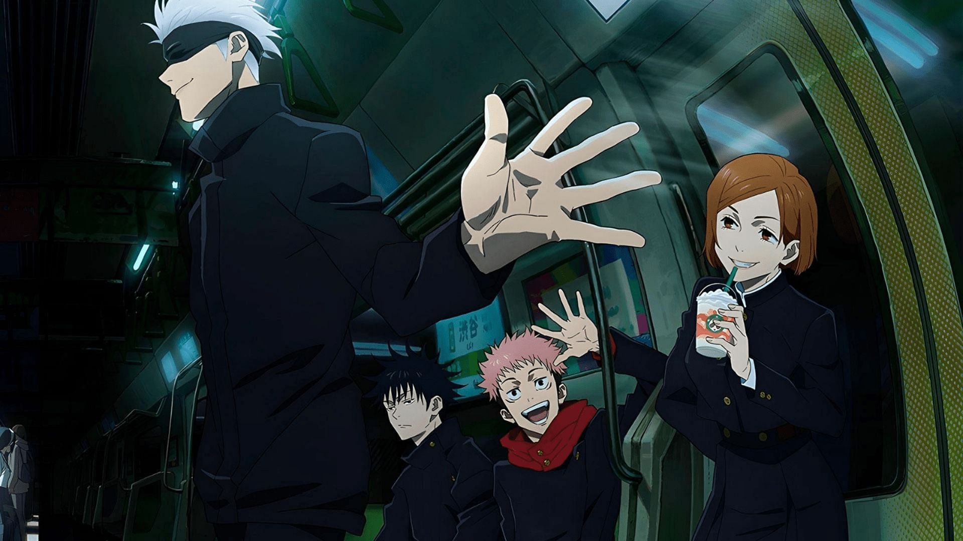 Gojo and his students as seen in the anime (image via MAPPA)