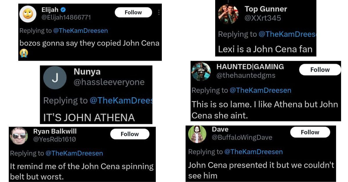 Fans&#039; reaction to Athena&#039;s belt. (Image credits: X)