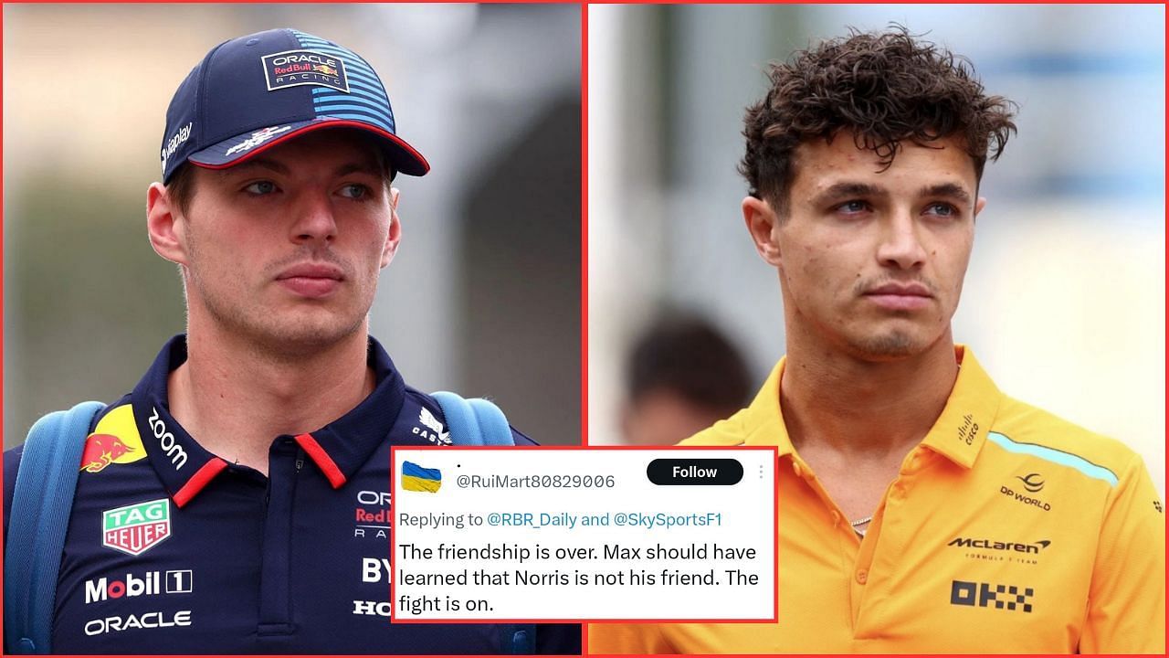 In Picture: Max Verstappen and Lando Norris (L-R). Fan reaction by x.com/RuiMart80829006