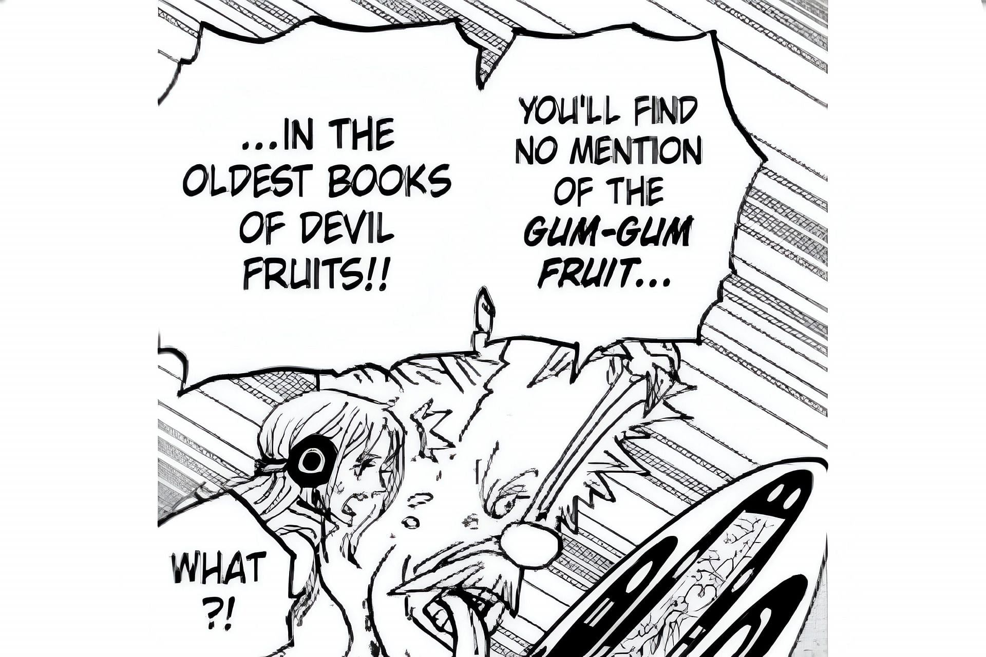 Vegapunk revealing the truth about the Gum-Gum devil fruit (Image via Shueisha)