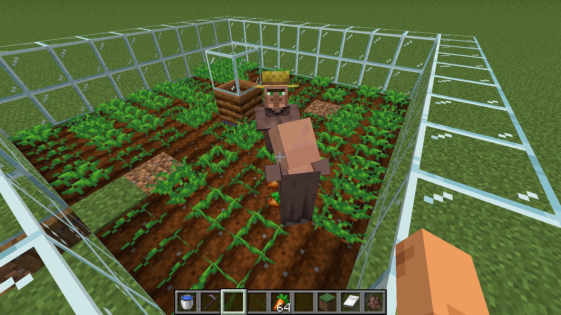 Deposit a few stacks of carrots, potatoes, or bread to get the villager breeder in Minecraft 1.21 started (Image via Mojang Studios)