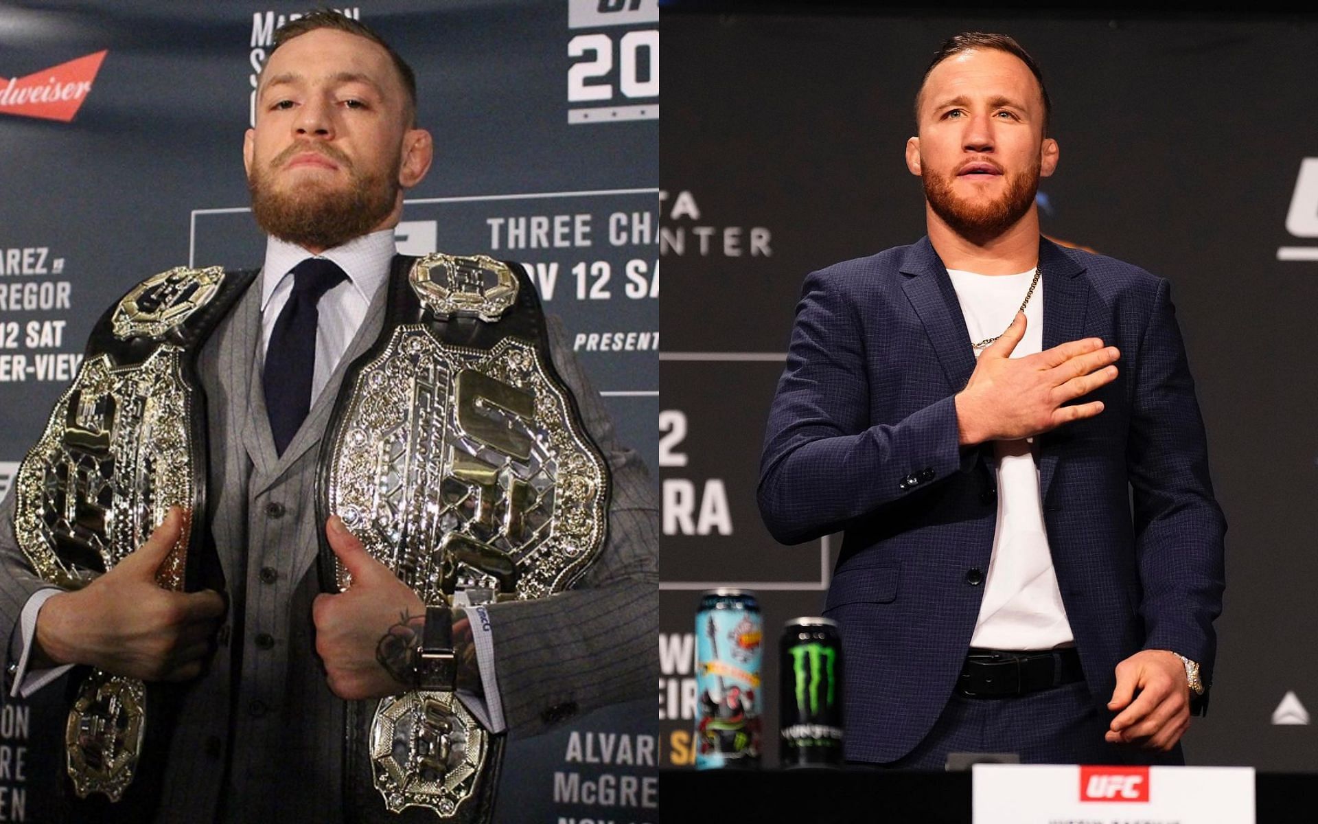 Ali Abdelaziz reveals Conor McGregor (left) turned down to fight Justin Gaethje (right) five times. [Images courtesy: @thenotoriousmma and @justin_gaethje on Instagram]