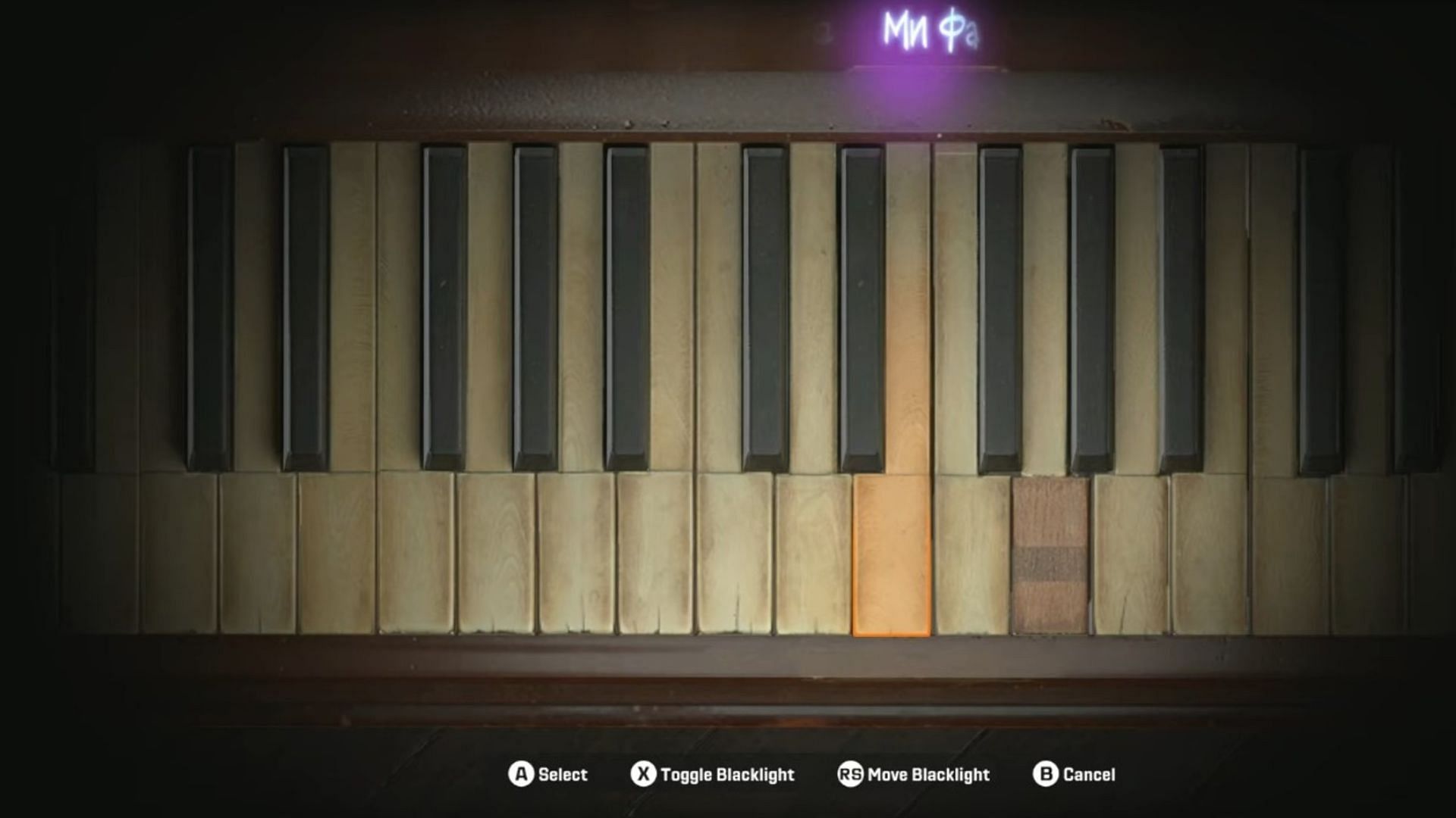 Piano puzzle codes and their corresponding keys (Image via Activision)