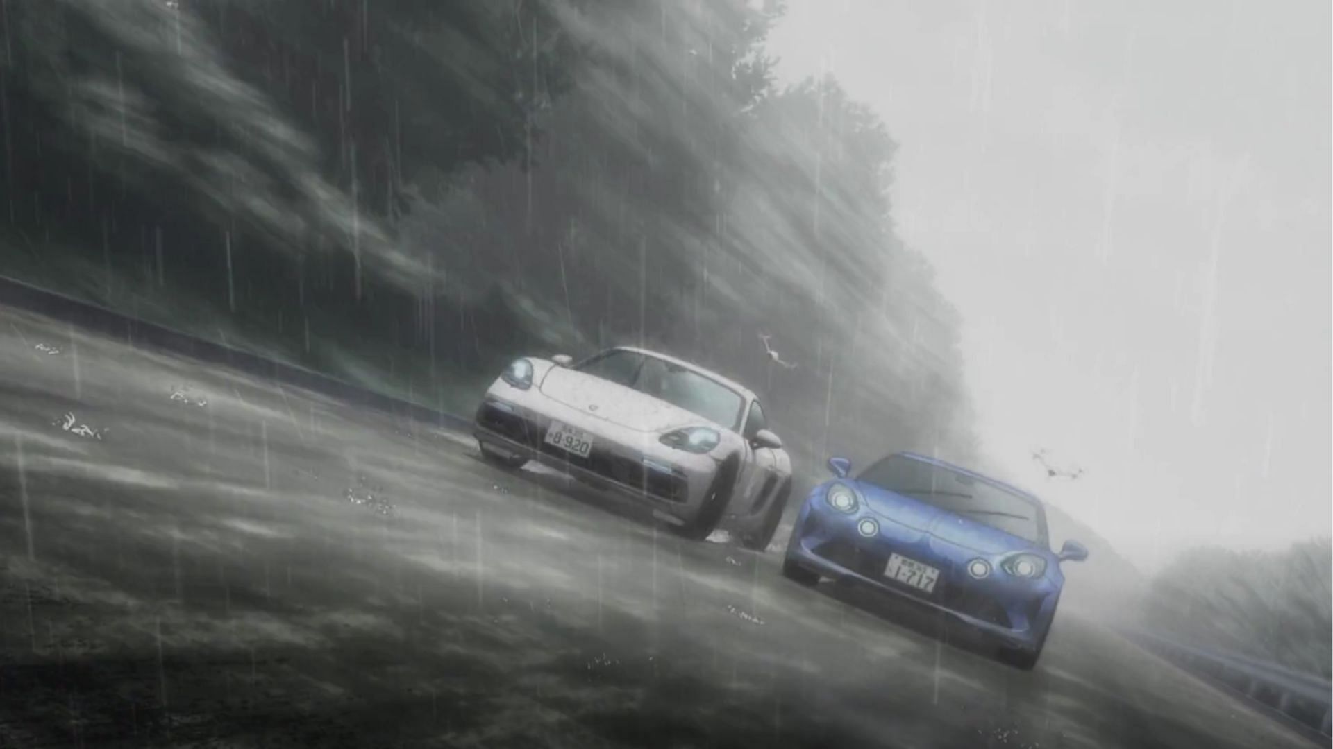 Beckenbauer and Sawatari racing as seen in MF Ghost season 2 episode 4 preview (Image via Felix Film)