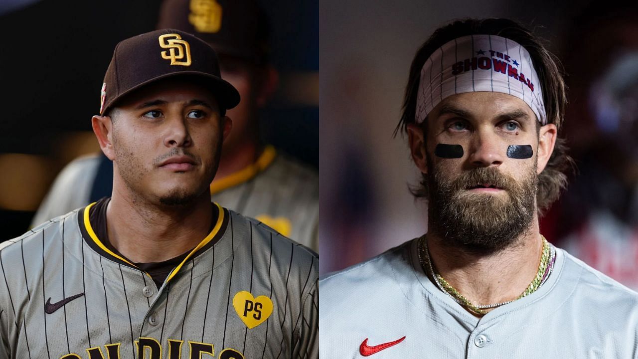 Manny Machado (L) and Bryce Harper (R) (Images from - Getty)