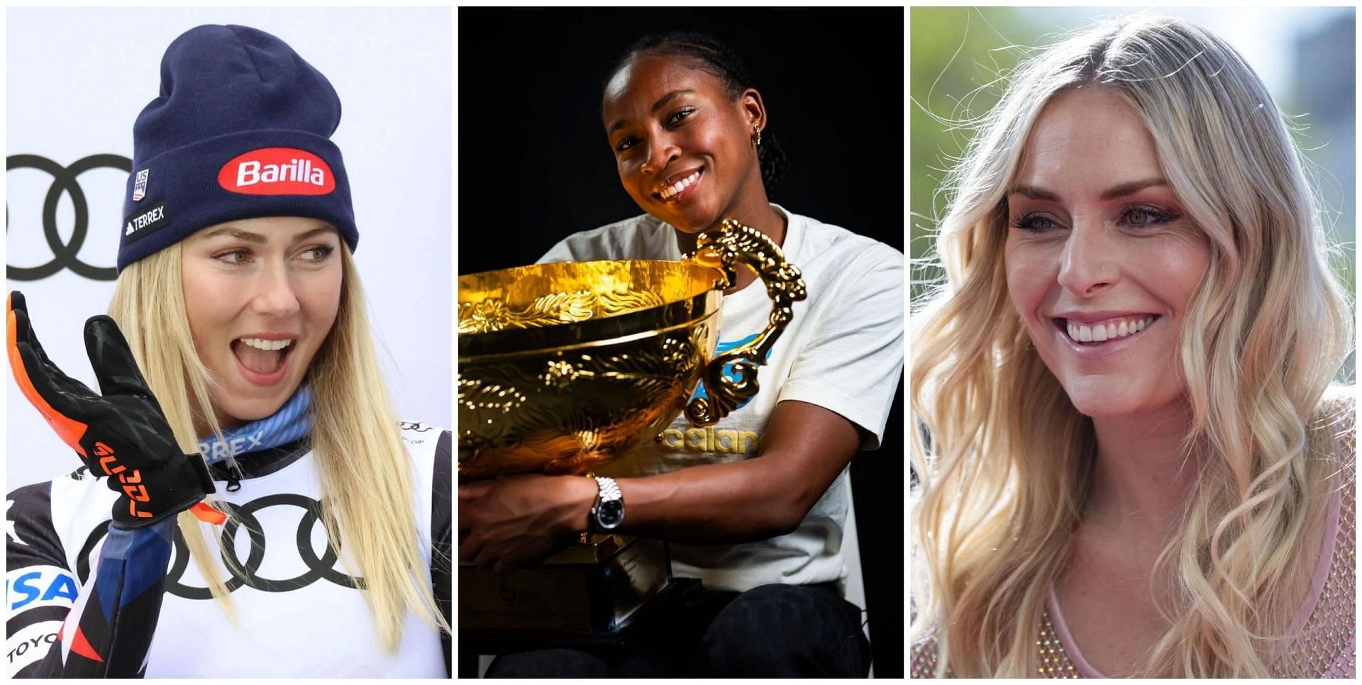 Mikaela Shiffrin, Coco Gauff and Lindsey Vonn