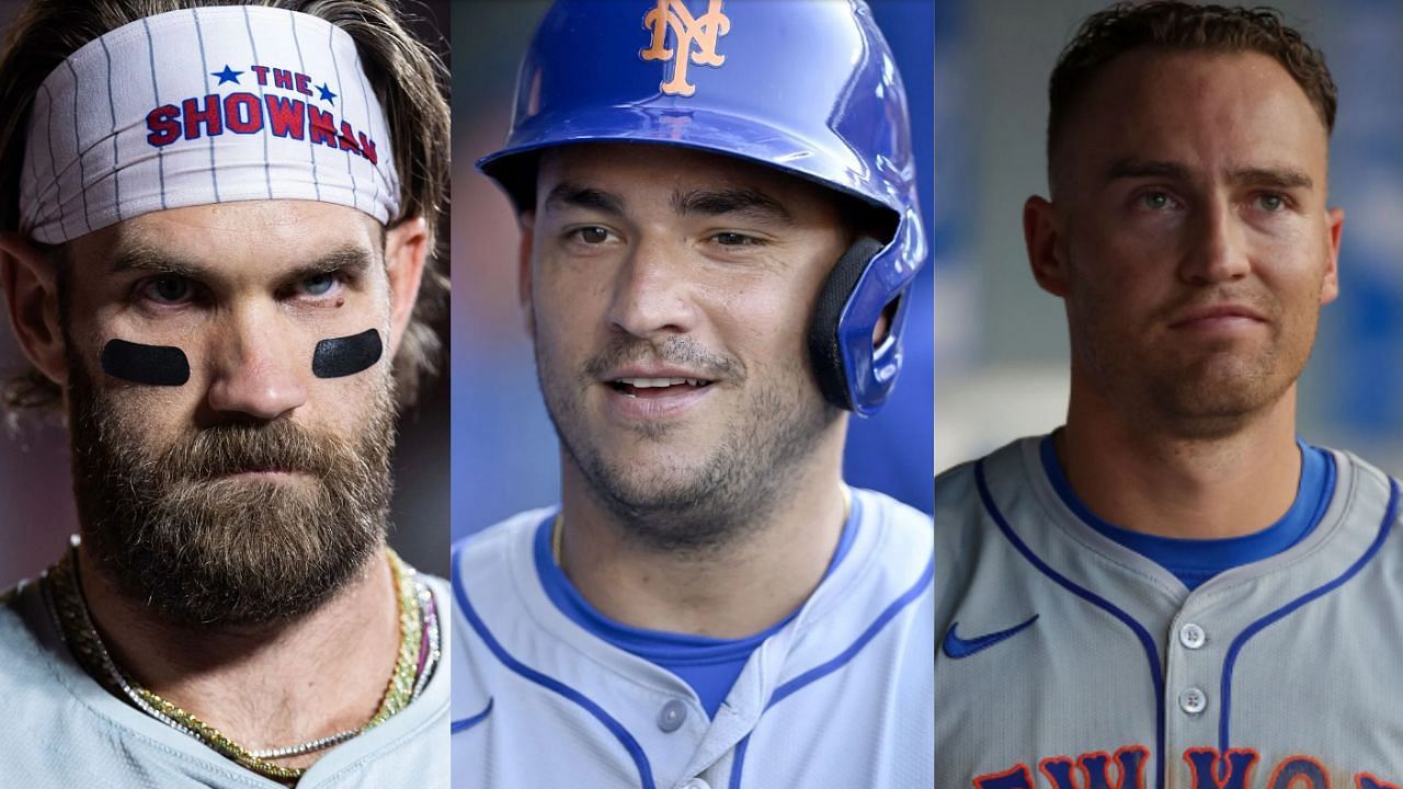 (Left to Right) Bryce Harper, Jose Iglesias and Brandon Nimmo (Images from - Getty)