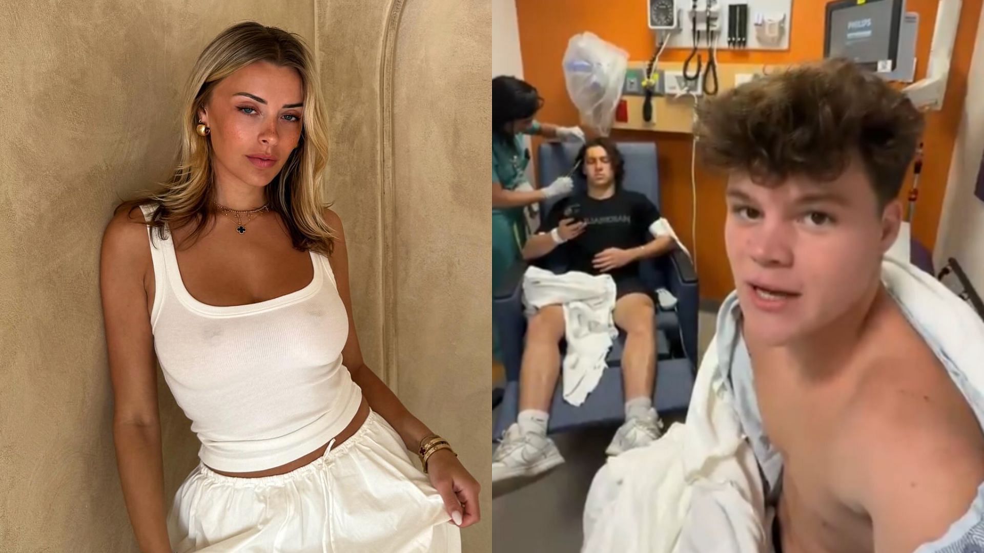 Corinna Kopf called out Jack Doherty in a post on X (Image via @dohertyjackk/X and corinnakopf/Instagram)