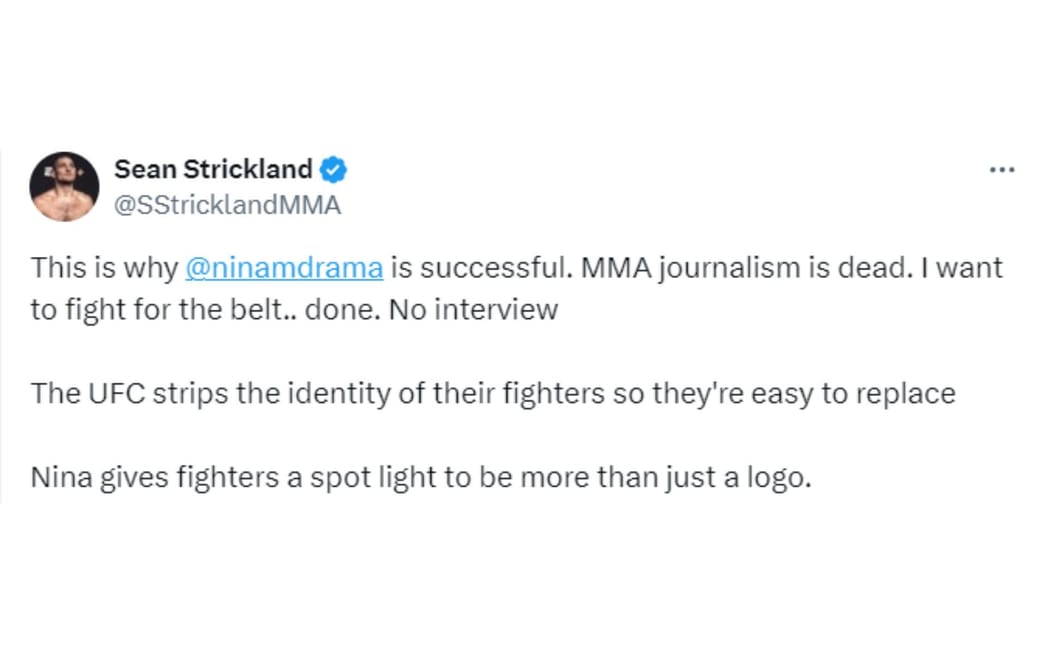 NinaMarie Daniele leaks hilarious DM exchange with Sean Strickland