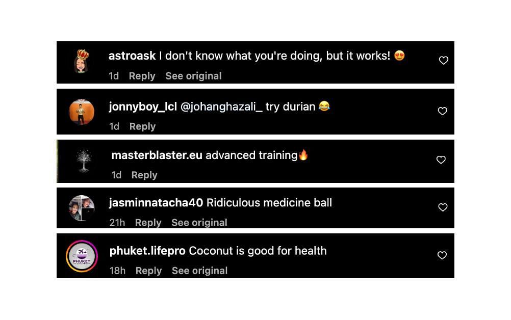 Screenshot of fans&#039; comments. [ONE Championship/Instagram, screenshot]