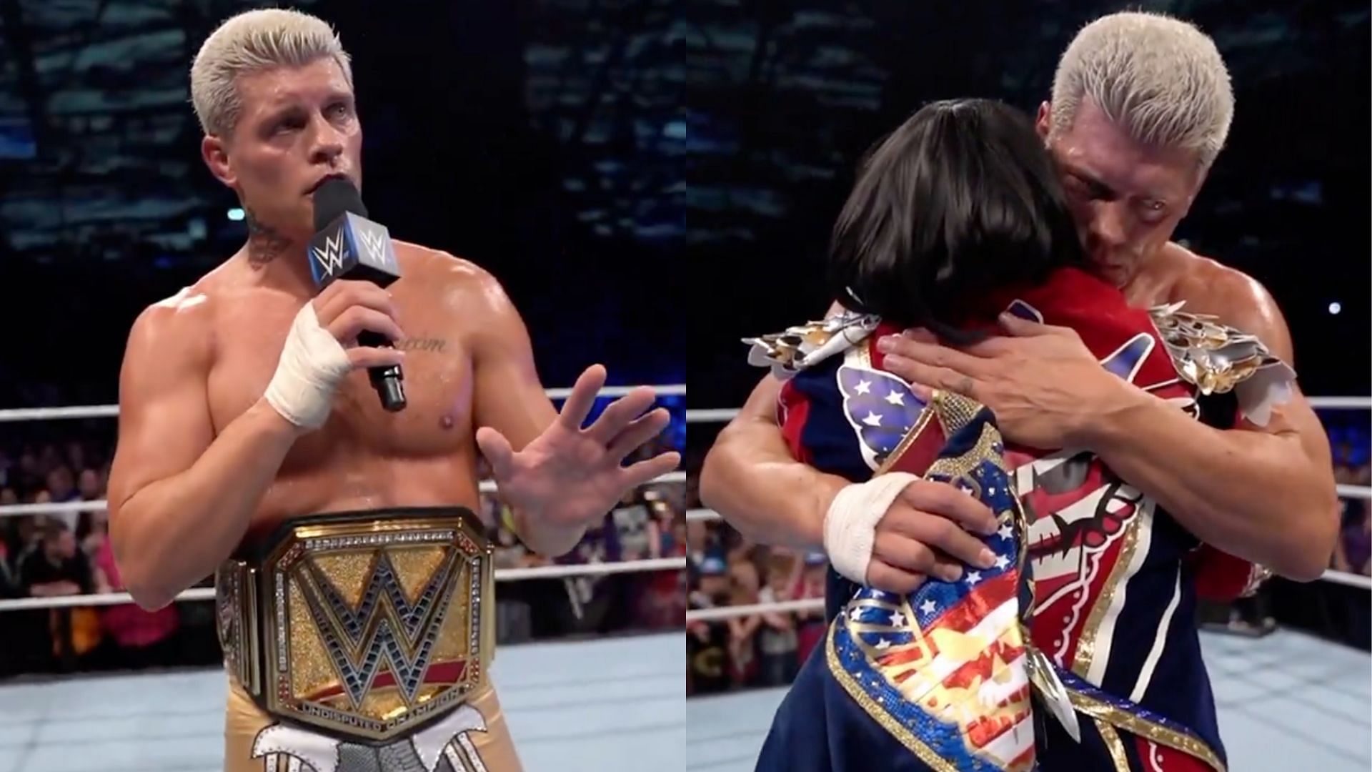 Rhodes shared a heartfelt moment with a fan today. [Photos: WWE on X]