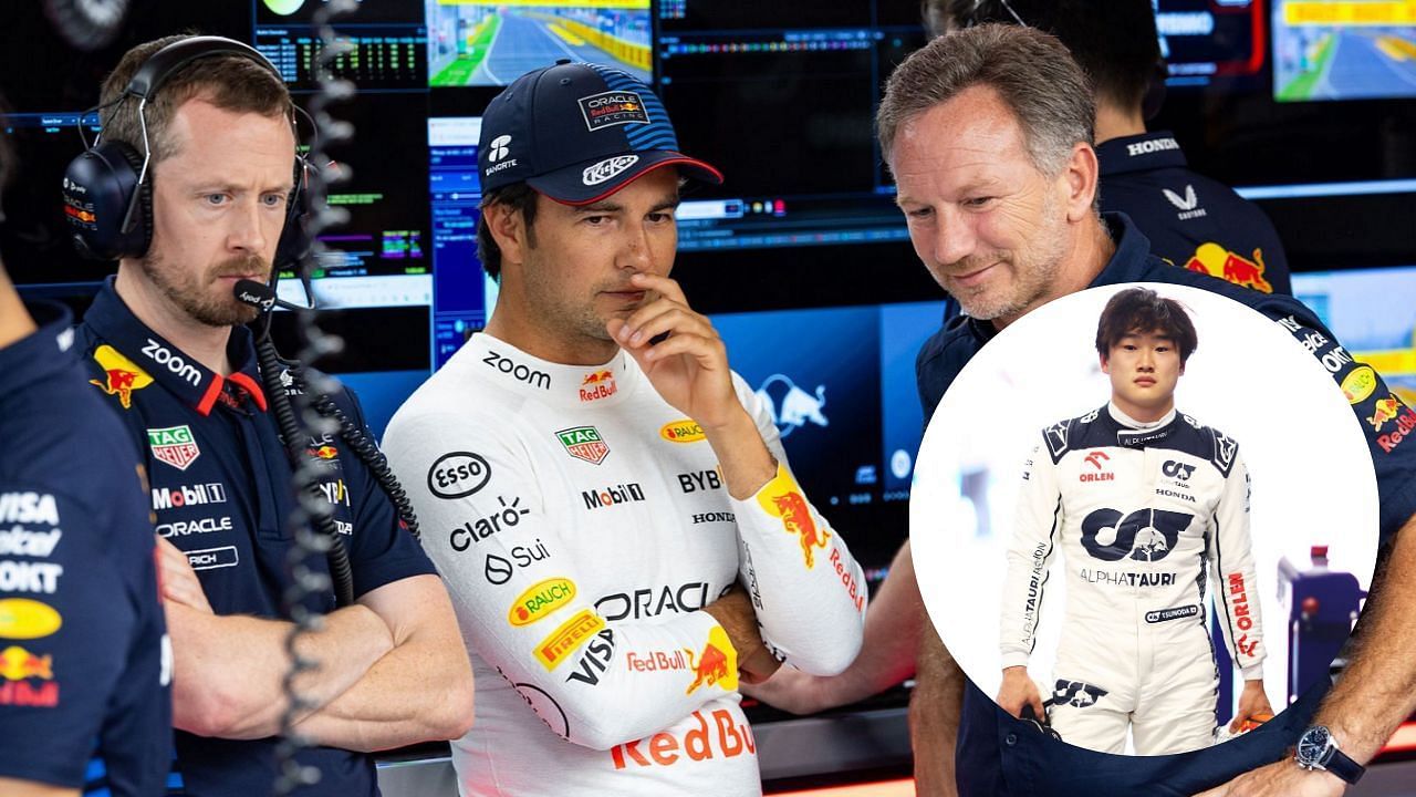 Sergio Perez and Red Bull boss Christian Horner