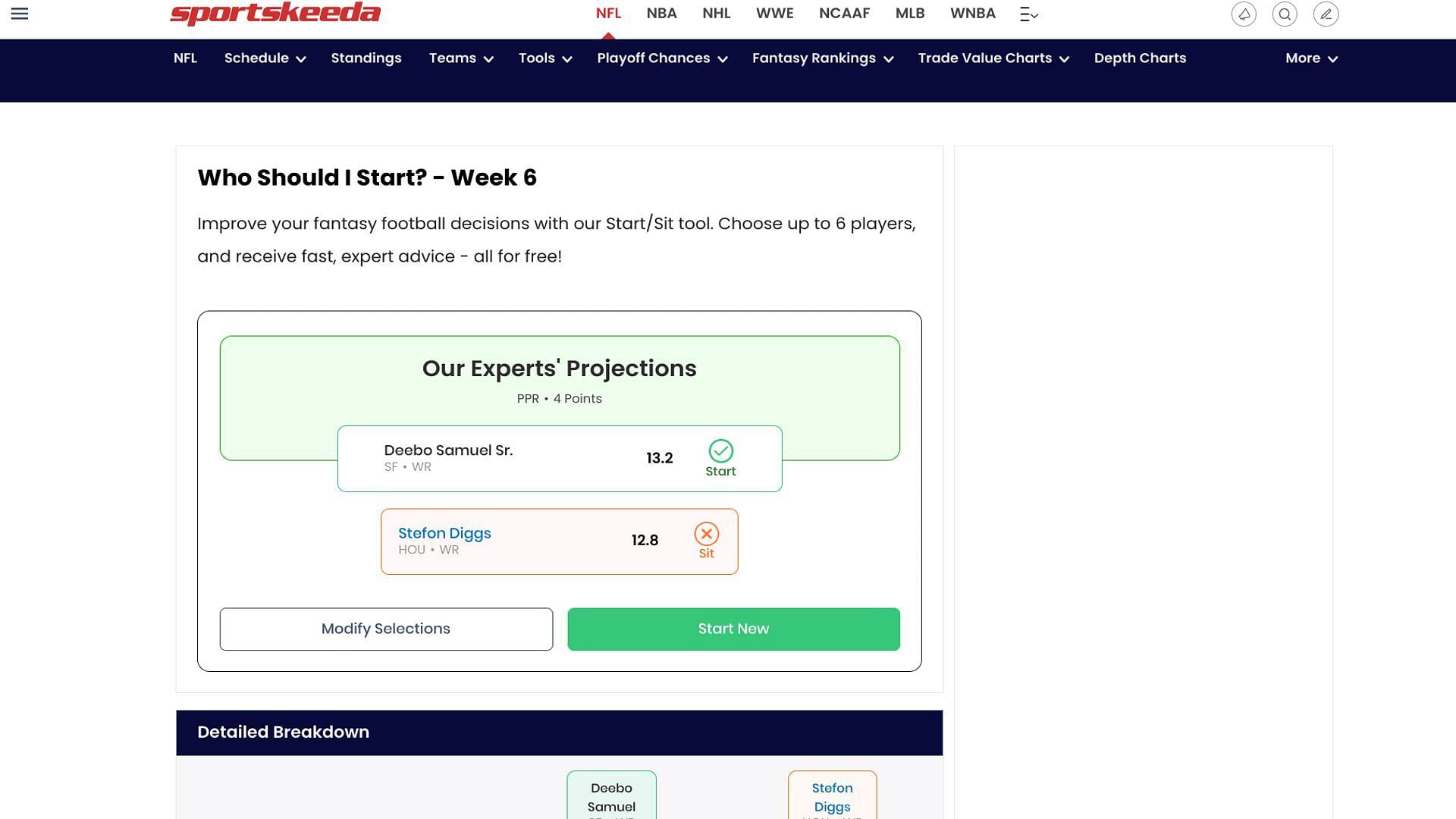 Sportskeeda&#039;s Start/Sit Optimizer predicts solid day for Samuel