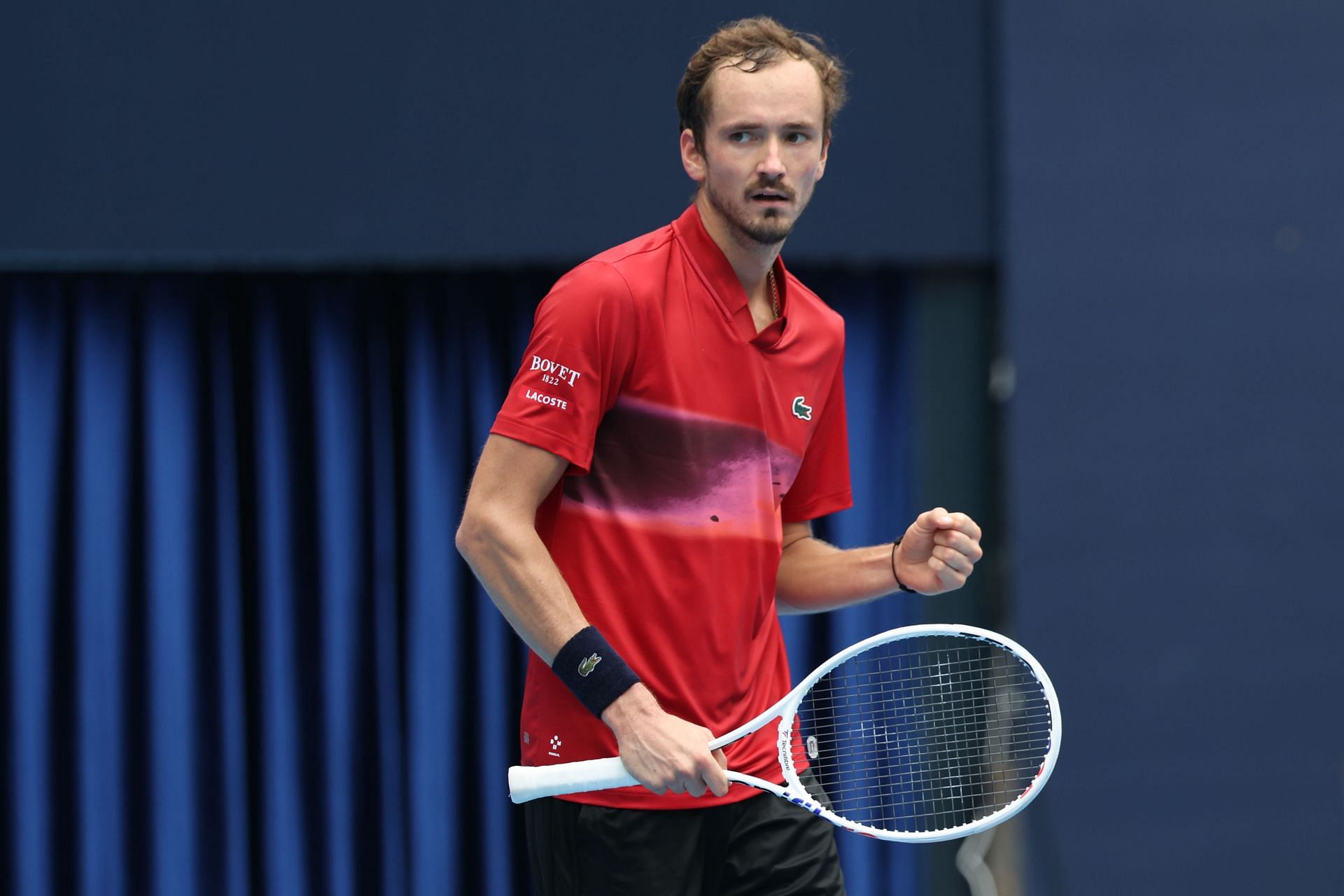 Medvedev celebrates a point in the 2024 China Open - Day 5 - Source: Getty