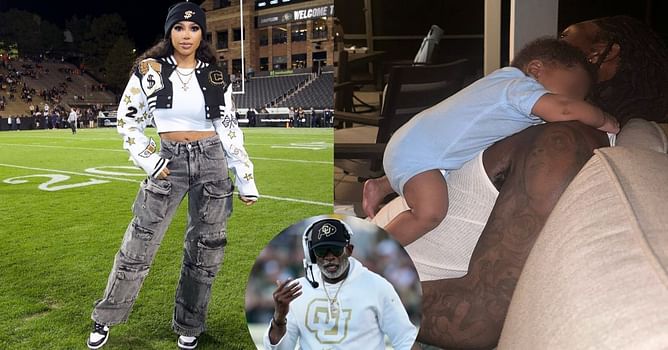Deion Sanders’ daughter Deiondra showers love on fiancé Jacquees and son’s heartwarming snaps