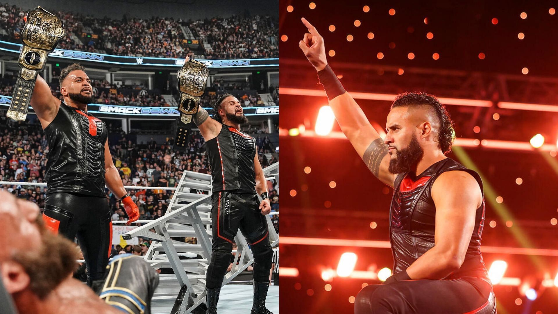 The Bloodline currently holds the WWE Tag Team titles! [Image credits: WWE.com]