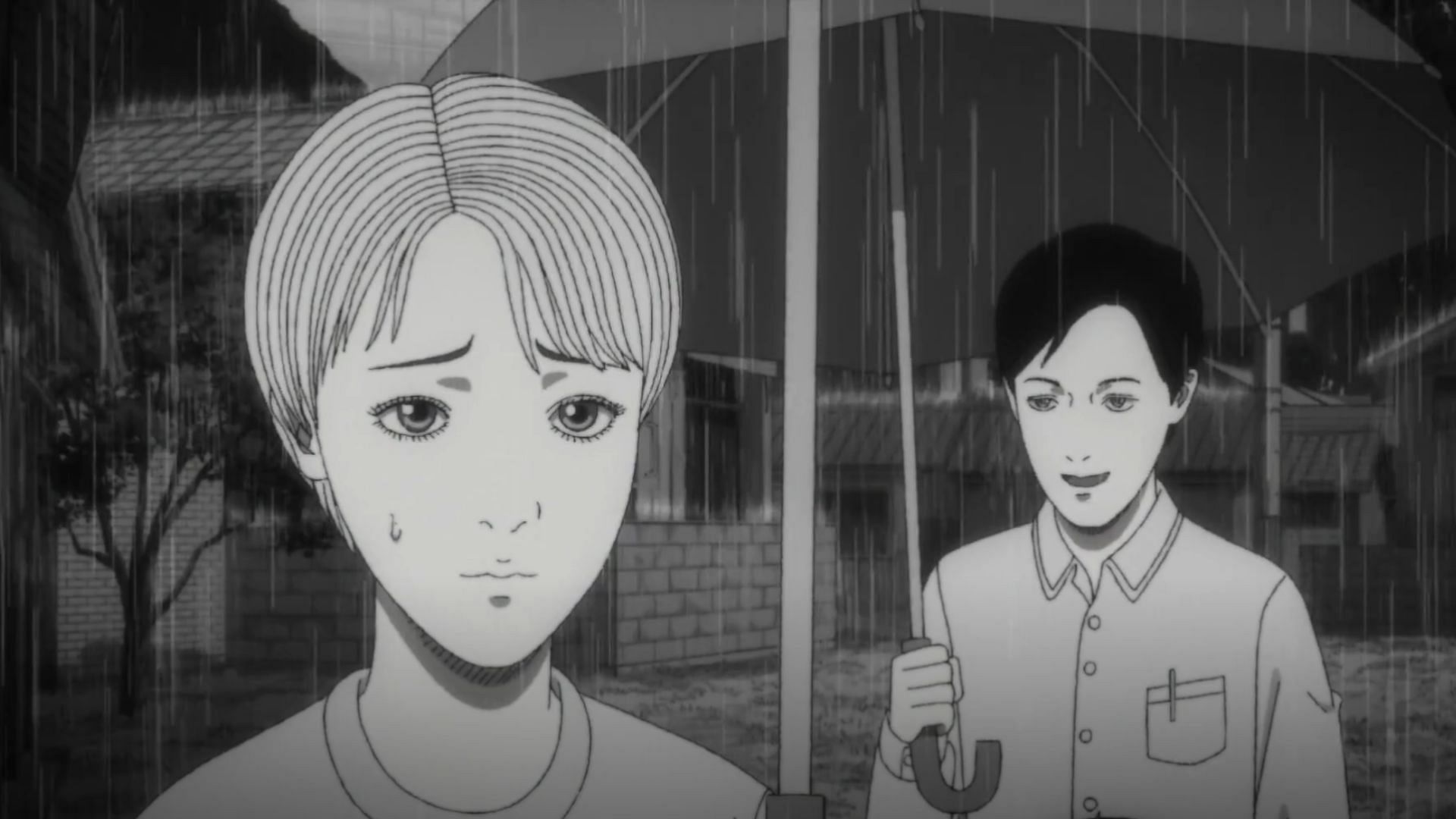 Kirie and her neighbor as seen in the Uzumaki anime (Image via Drive &amp; Akatsuki)