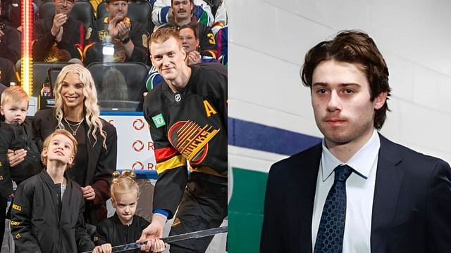 Quinn Hughes celebrates Tyler Myers&rsquo; 1,000th NHL game with heartfelt tribute (via Instagram/@_quinnhughes)