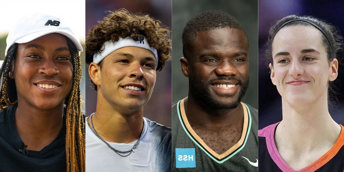 (Left to Right) Coco Gauff, Ben Shelton, Frances Tiafoe, Caitlin Clark (Image source: Getty)