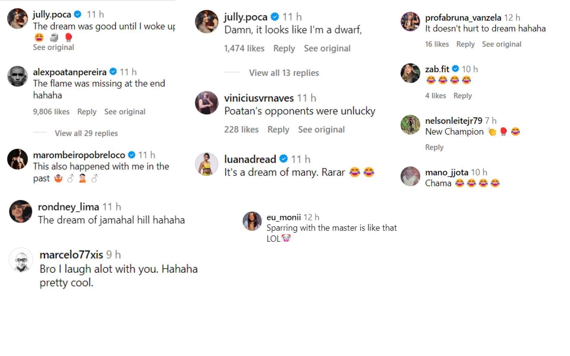 Fans react to Jully Poca and Alex Pereira's new skit. [Images courtesy: @jully.poca on Instagram]