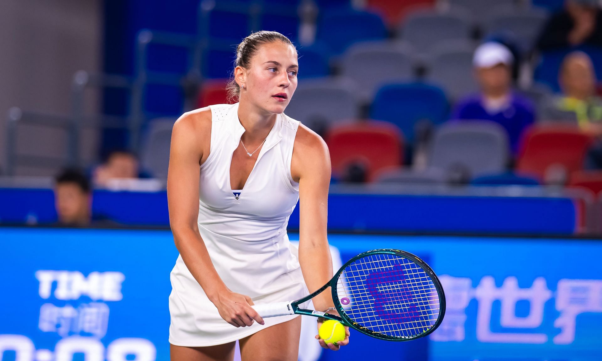 Kostyuk in action at the 2024 Wuhan Open (Picture: Getty)