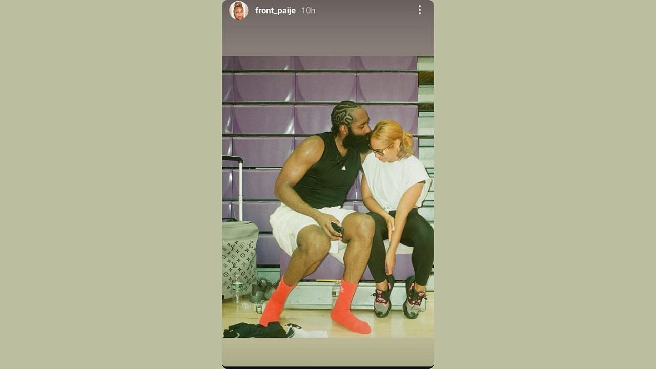 Paije Speights shares romantic moment with Clippers star on IG story. (Credits: @front_paije/Instagram)