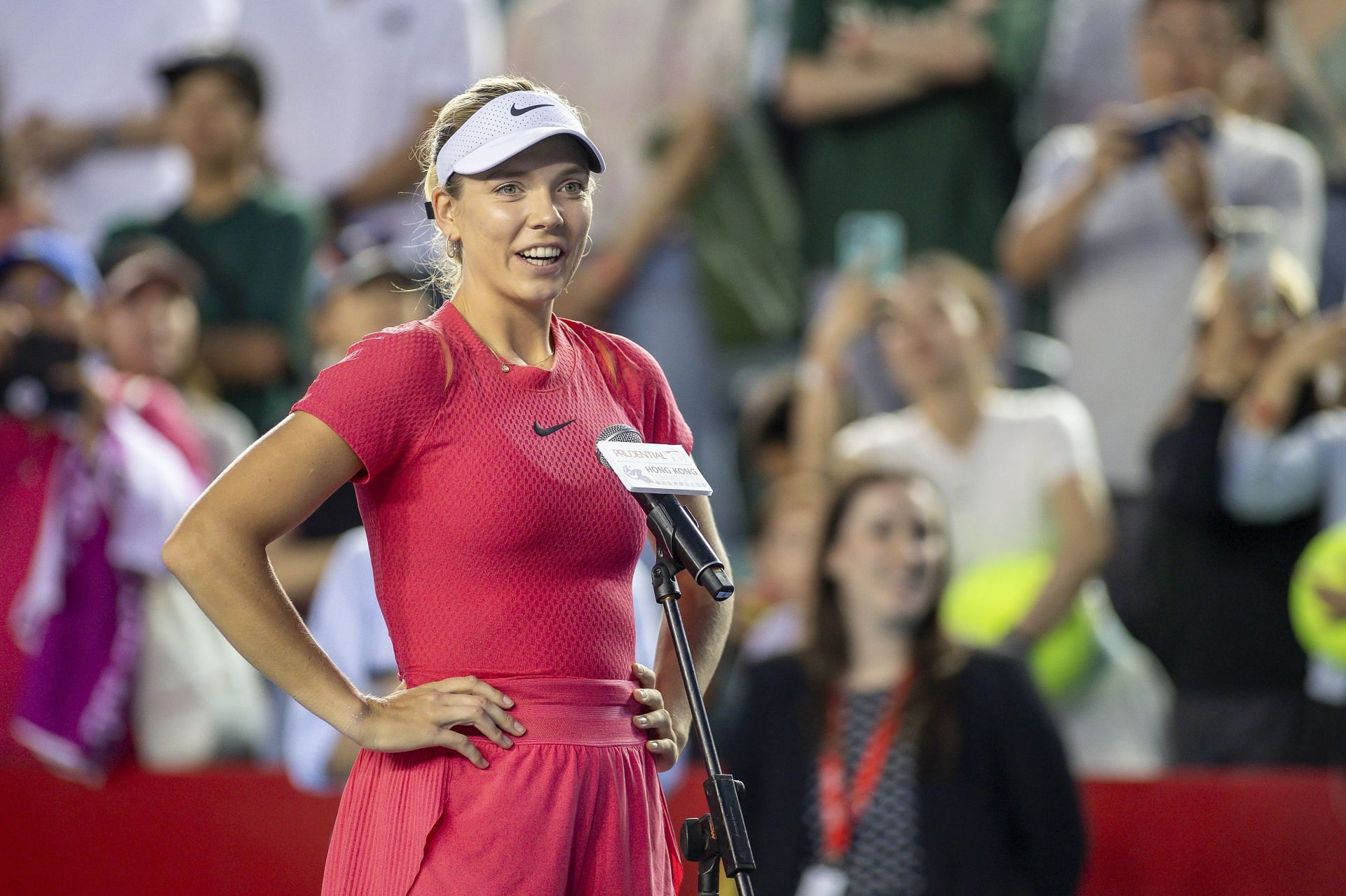 Katie Boulter at the Hong Kong Tennis Open (Image: Getty)