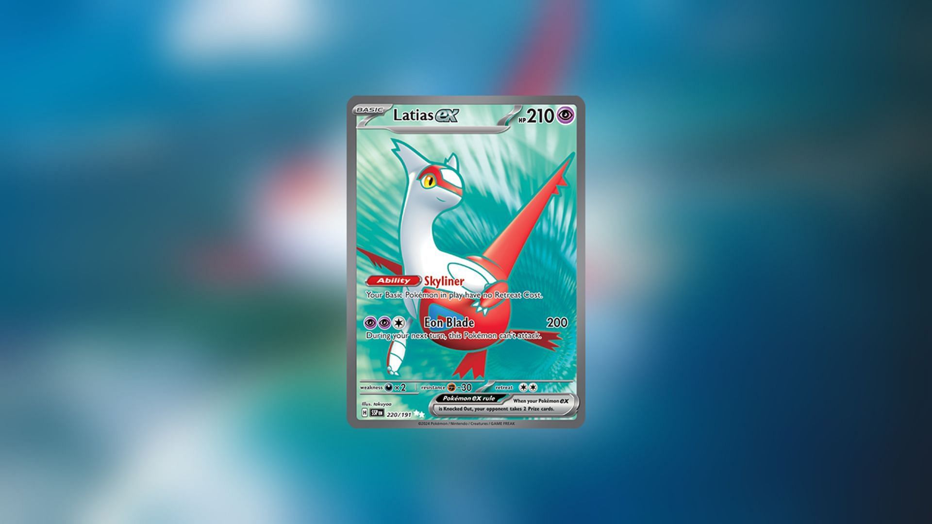 Latias ex removes the retreat cost for all basic Pokemon thanks to its Skyliner ability (Image via The Pokemon Company)