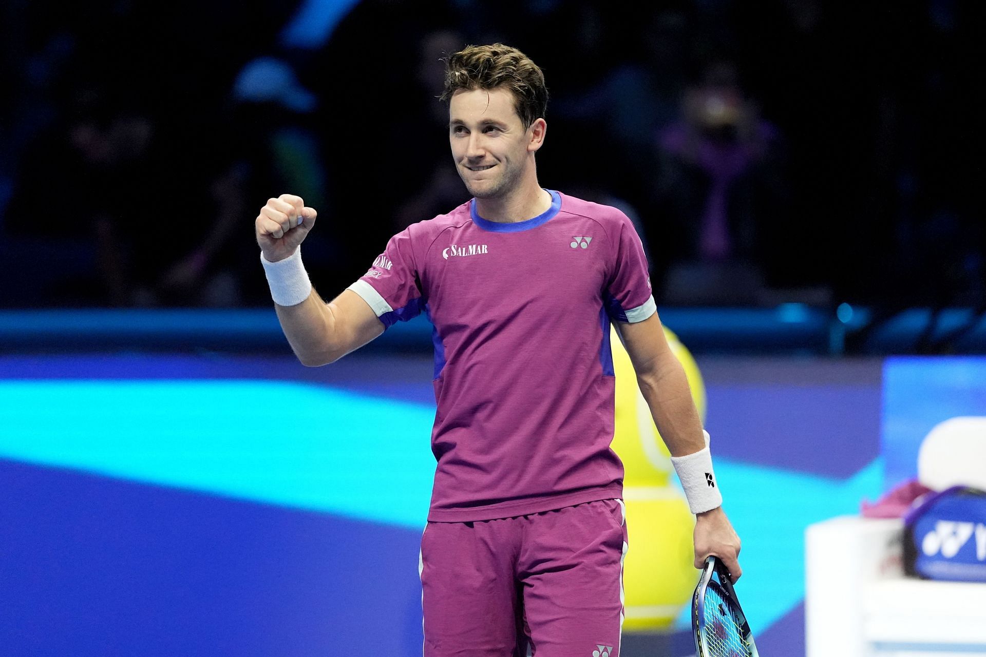 Casper Ruud in action at the ATP Finals - Source: Getty