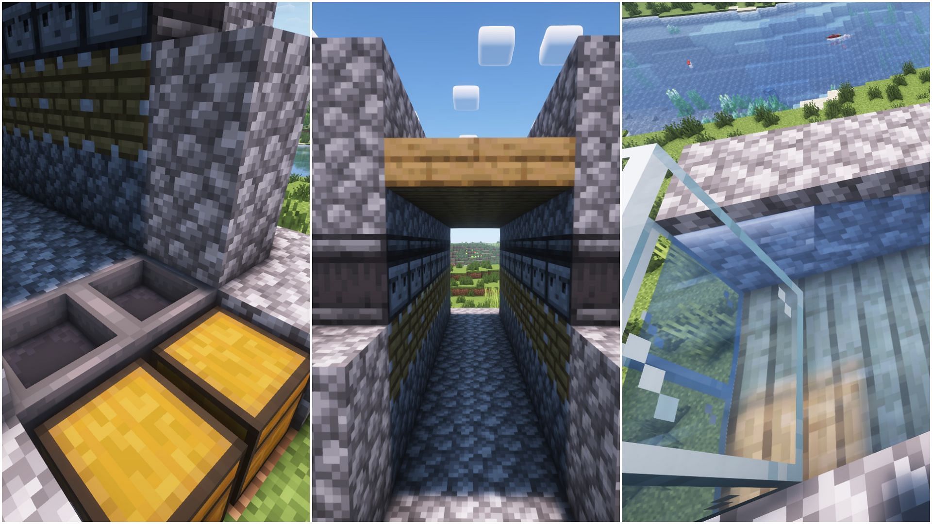 Create a storage system and a water flow system (Image via Mojang Studios)