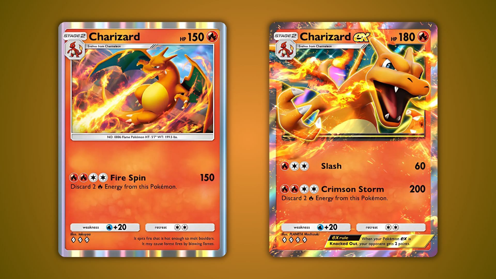 Regular Cards vs. EX Cards (Image via The Pokemon Company)