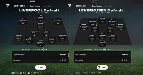 Liverpool vs Leverkusen: Tactics (Image via EA)