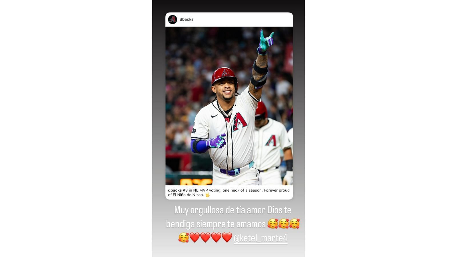 Ketel Marte&#039;s wife&#039;s IG story