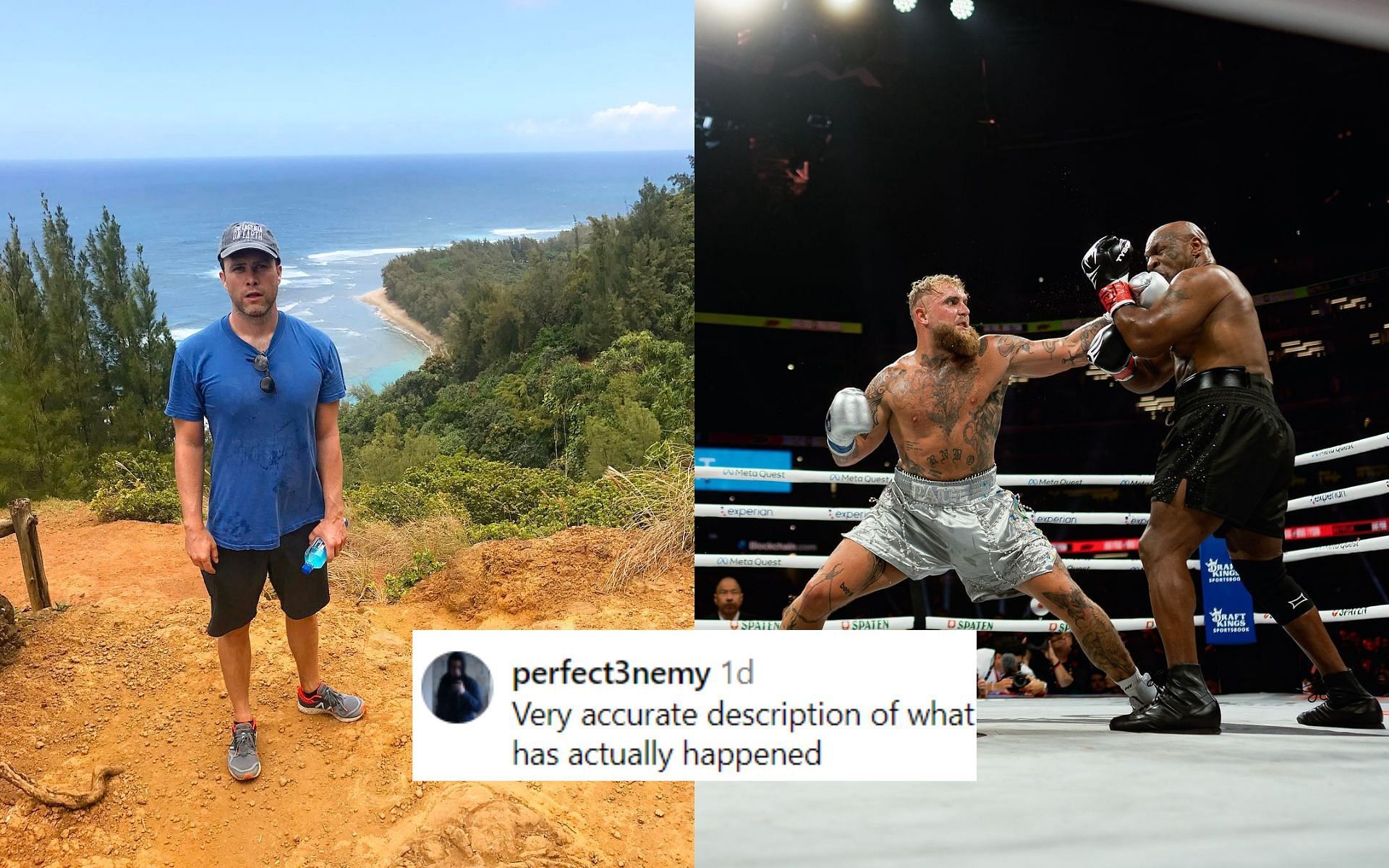 Fans react to Colin Jost (left) rosting Jake Paul (center) and Mike Tyson (right). [Images courtesy: @colinjost  and @jakepaul on Instagram]