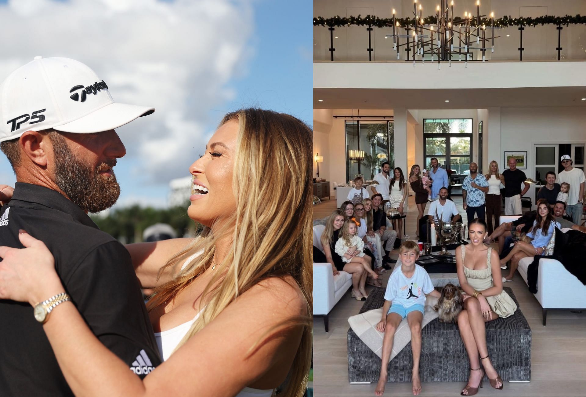 Dustin Johnson and Paulina Gretzky ( via Getty and Paulina Gretzky