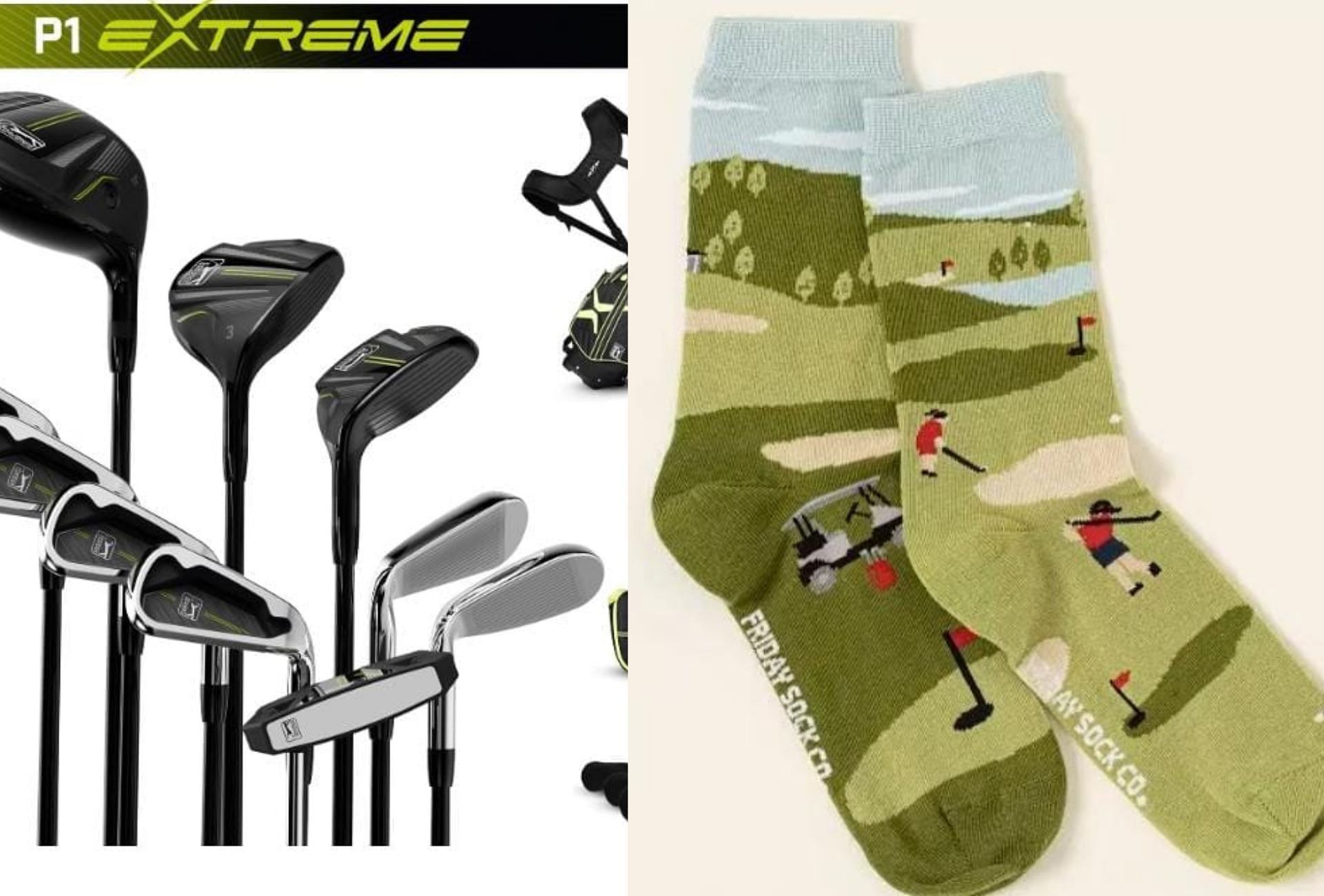 Golf socks and golf clubs ( via PGA Tour website)