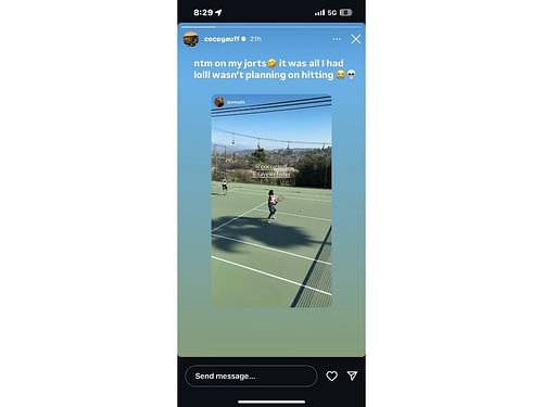 Coco Gauff’s Instagram story