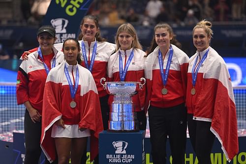 Leylah Fernandez pictured after winning Billie Jean King Cup Finals 2023 (Source: Getty)