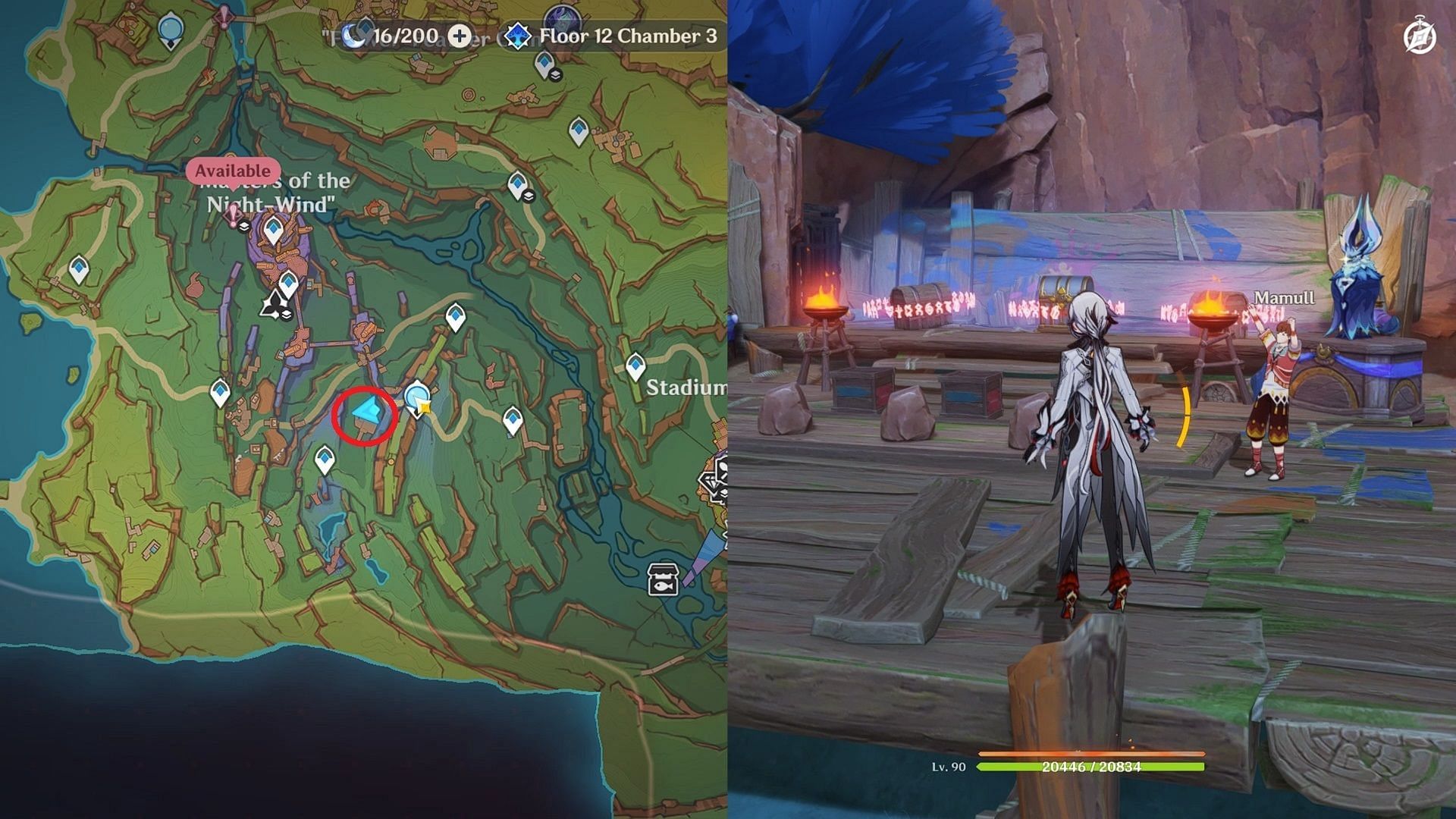 Mamull and the Painted Stone Challenge location (Image via HoYoverse)